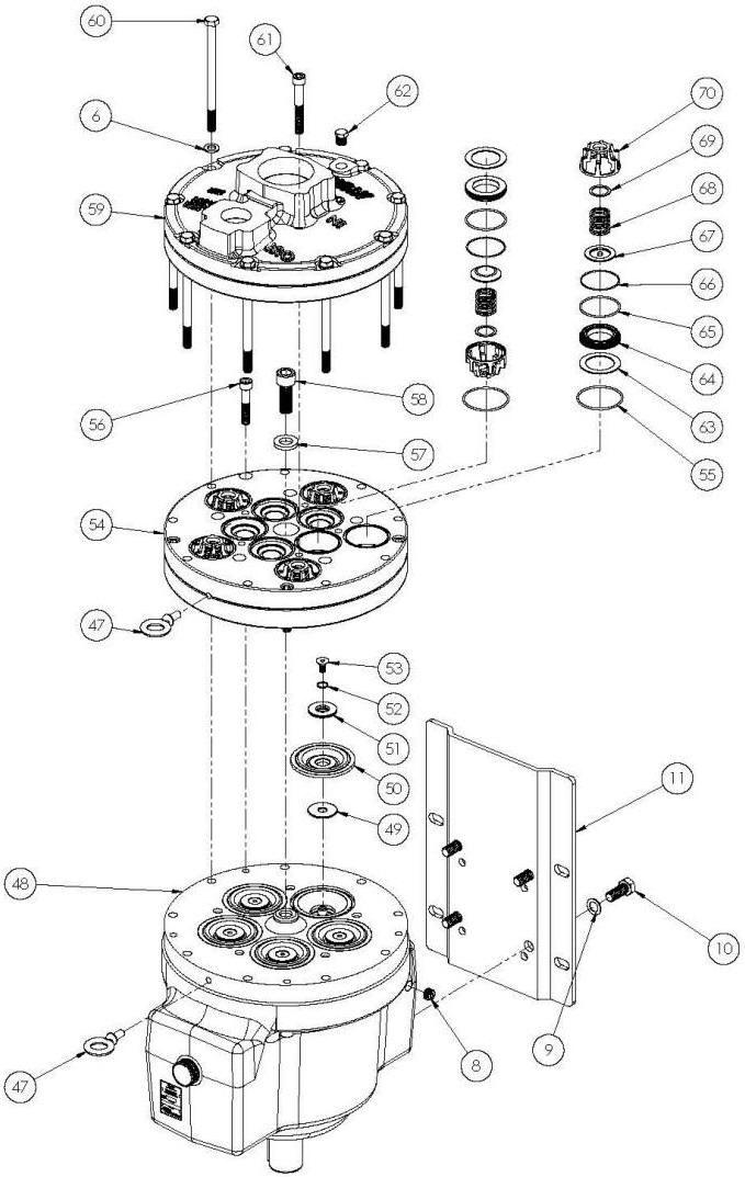 D66 Hydra-Cell Pro Metallic Fluid End Diagram