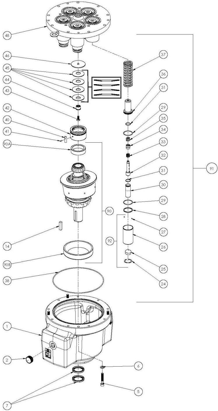 D66 Hydra-Cell Pro Hydraulic End Diagram